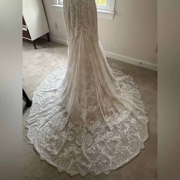 Casablanca fit and flare, sweetheart neckline, wedding dress (style 2215) - Picture 6 of 16